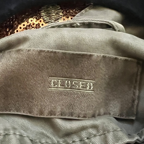 CLOSED Military Zip Up Jacket with Inner Jacket and Sequin Detailing Sz M - Picture 9 of 14